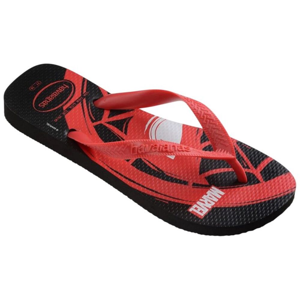 Spider-Man Unisex Adult Spider-Man Beach &amp; Pool Flip Flops / Black/Ruby